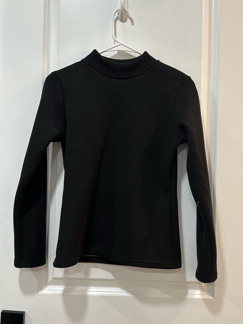 Black Mock Neck Long-Sleeve Women's Top